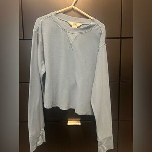 Athleta Girl Light Blue Waffle Knit Top